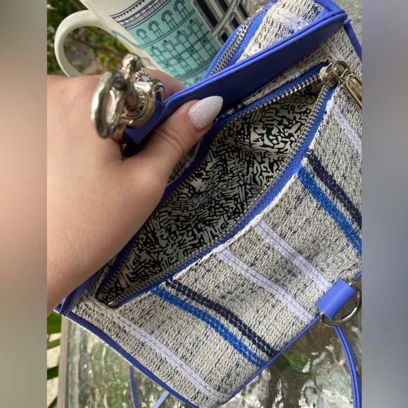 Rebecca Minkoff Blue & Grey Tweed Mini M.A.C. Crossbody Purse - Picture 9 of 14